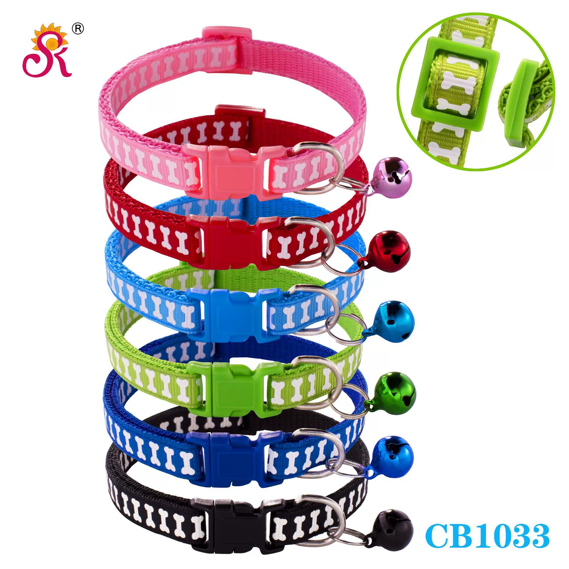 1.0 ошейник с белыми костями колокольчик ошейник кошачий ошейник собачий ошейник