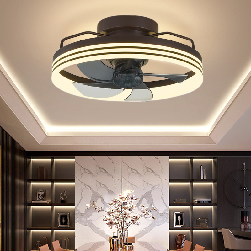 Swing fan lamp 2022 new model variable frequency cross-border exclusive Nordic retro ceiling fan lamp integrated 220V 110V