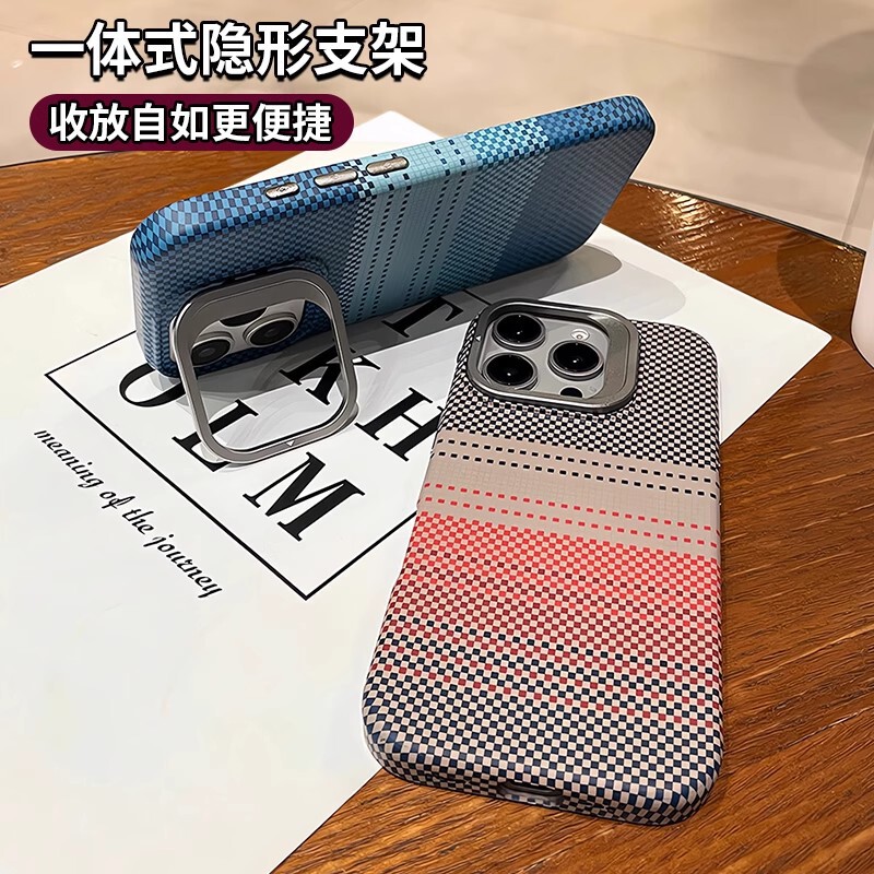 Suitable for Iphone16 Carbon Fiber Pattern Magnetic Phone Case Metal Lens Holder Apple 15 All-Inclusive Pc Protective Case Suitable for Iphone16 Carbon Fiber Pattern Magnetic Phone Case Metal Lens Holder Apple 15 All-Inclusive Pc Protective Case