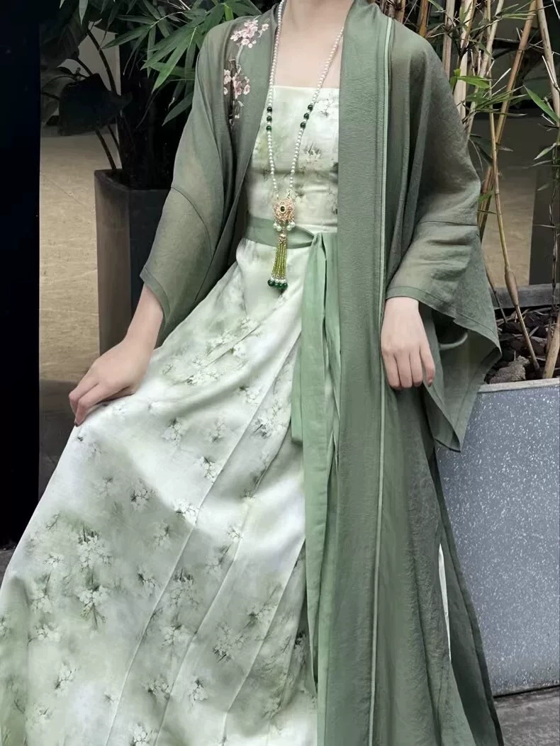 Ранняя осень, новый стиль, цветение груши и бегония, оригинальное платье династии Сун, династия Хань, новый китайский стиль, прямой рукав, национальный стиль, новое платье для женщин