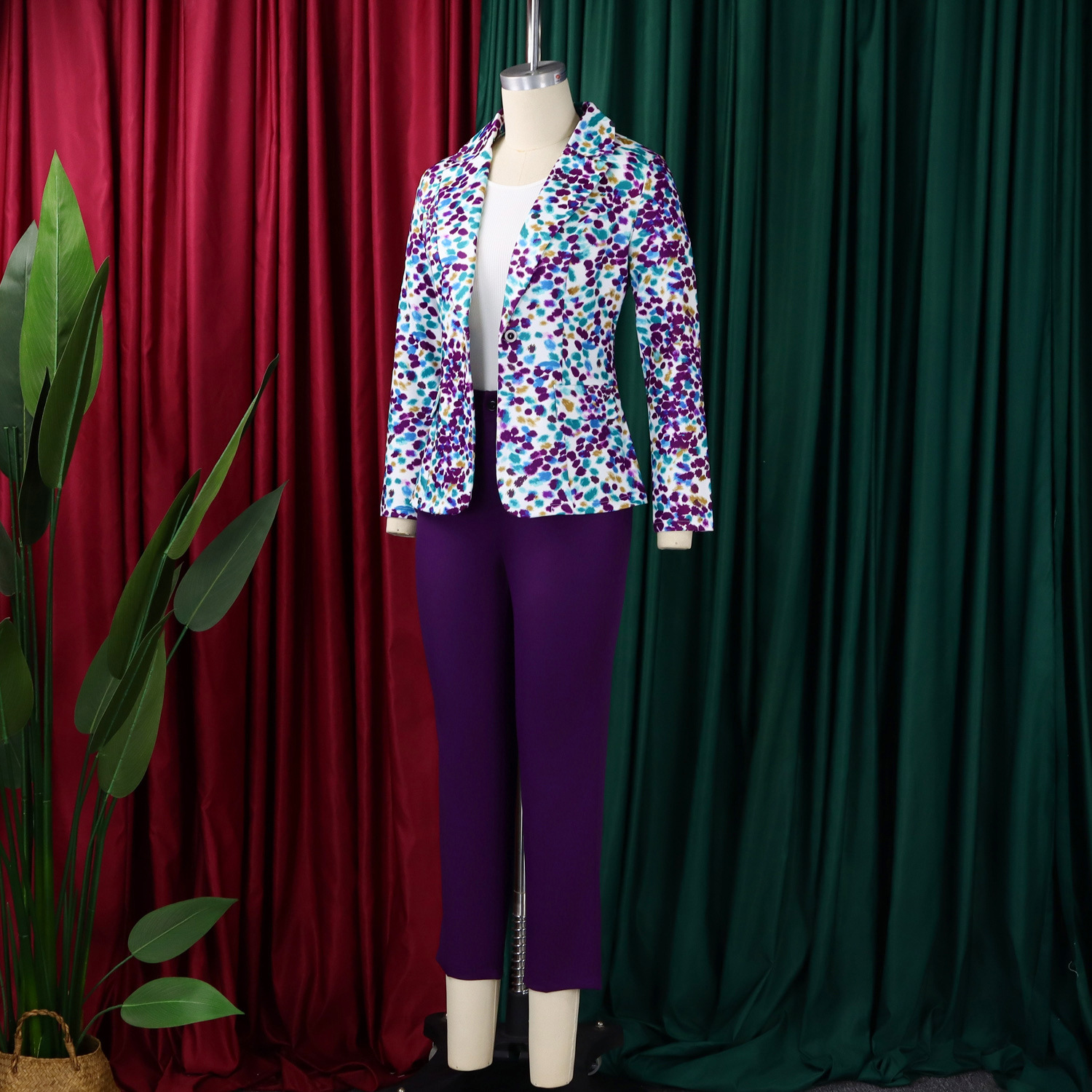 Women's Clothing Women's Fashion Printed Suit Jacket And Slim Fit Pants Two Piece Casual African Style Clothing Set_ecoleips.com