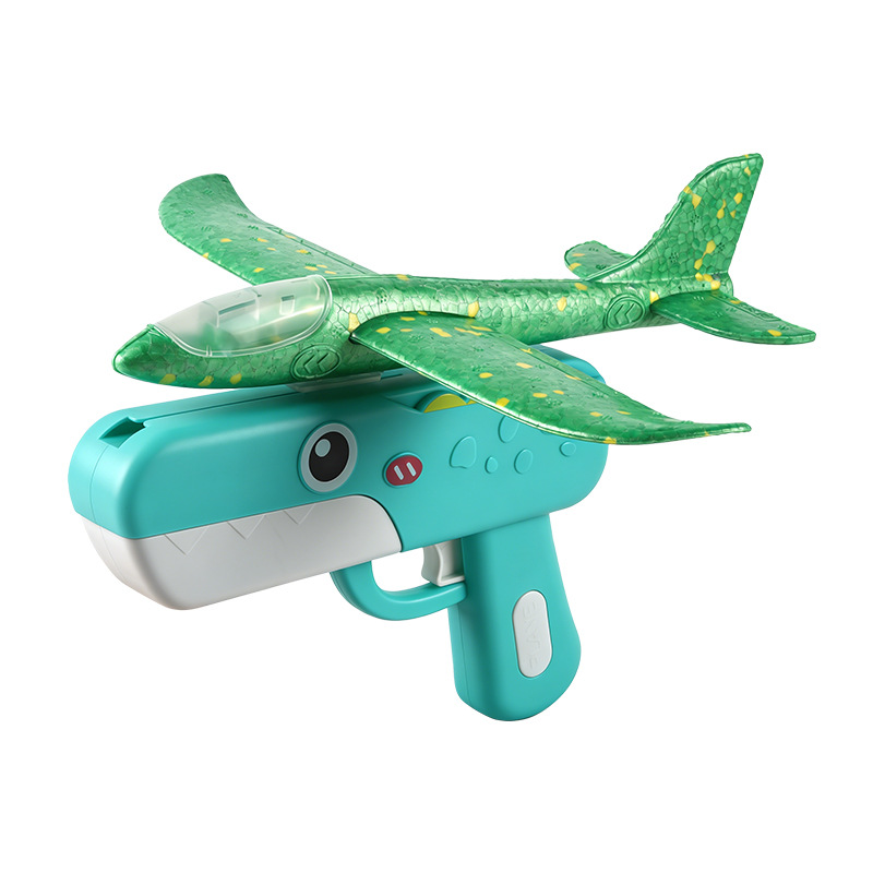 Shake explosión espuma avión pistola transfronteriza niños catapultar cometas dinosaurio avión pistola al aire libre deslizante lanzamiento interactivo