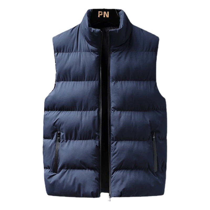 Внешняя торговля, трансграничный мужской повседневный однотонный жилет больших размеров, мужской свободный теплый пуховик, хлопковый жилет, куртка