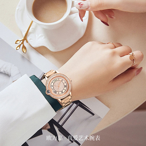 watchFashion women express love confession balloon ladies watchLight luxury diamond waterproof steel band quartz watch