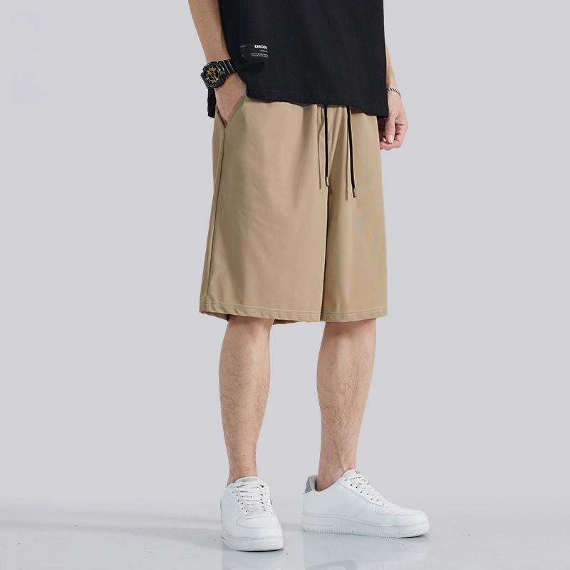 Pantalones Cortos Deportivos Rectos para Hombre de Poliéster Ligeramente Elástico para Uso Casual