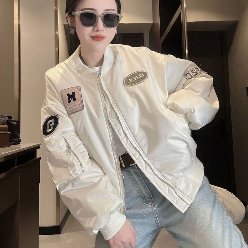Letter Labeling Bomber Jacket Women's Spring and Autumn Thin American Retro College Style Baseball Suit Stitching Coat Women Letter Labeling Bomber Jacket Women's Spring and Autumn Thin American Retro College Style Baseball Suit Stitching Coat Women