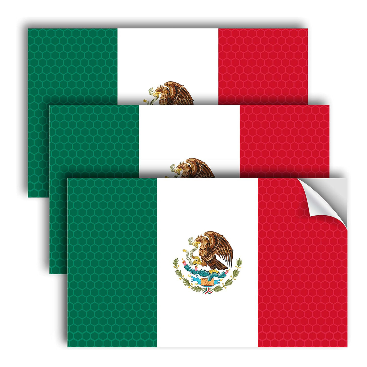 Fuerte pegatina reflectante de la bandera mexicana calcomanía mexicana de 5x3 pulgadas calcomanía de la ventana del coche del camión calcomanía del parachoques