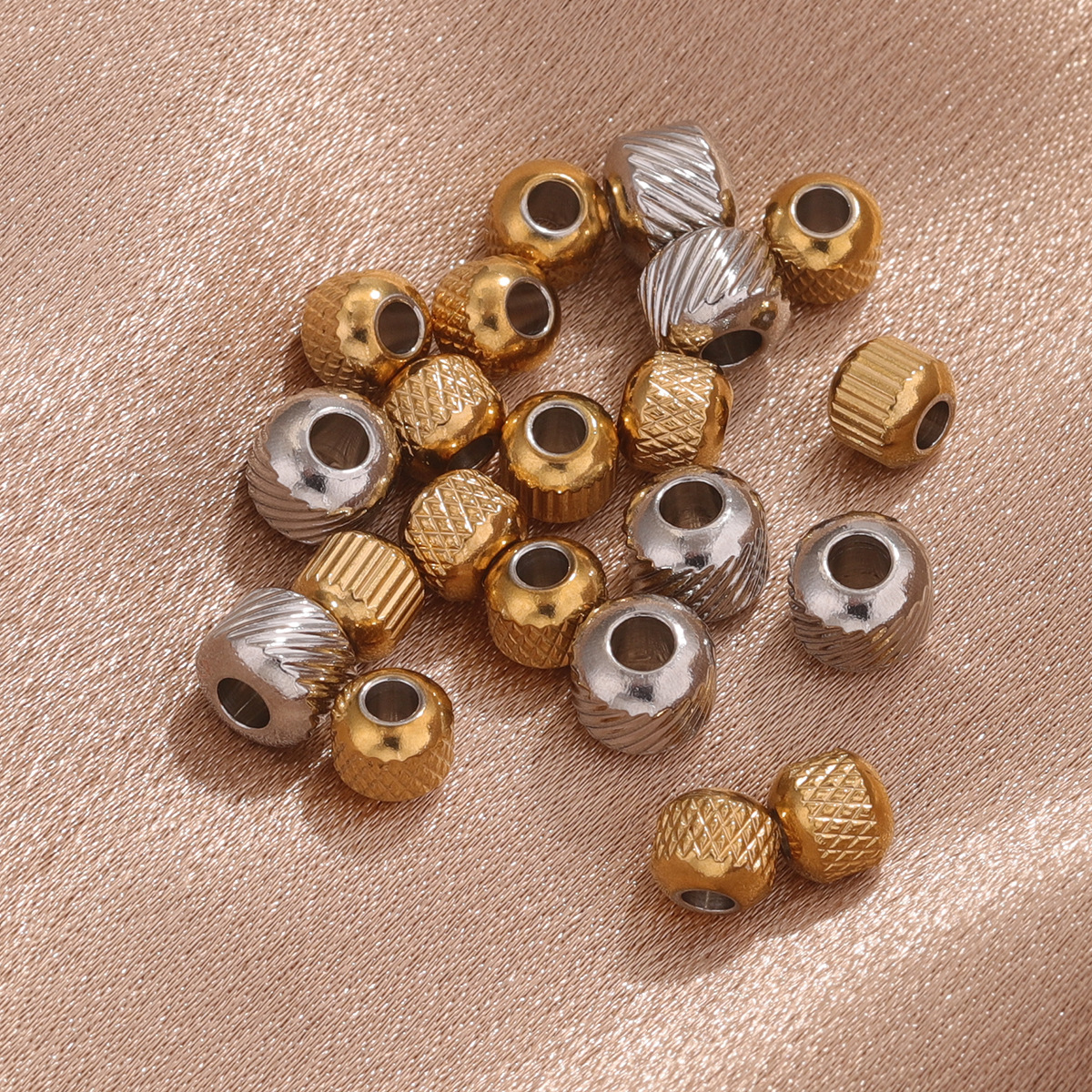 Cuentas de malla de acero inoxidable cuentas de perforación cuentas de tubo a través de agujero de perforación cuentas de tubo largo cuentas de acero DIY accesorios de joyería hechos a mano