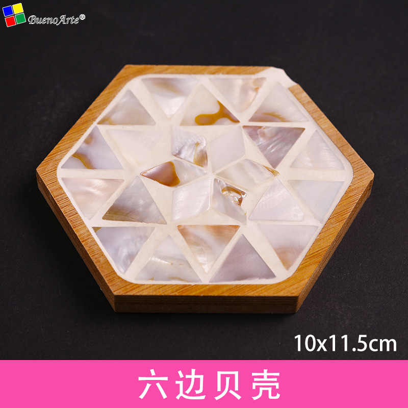 DIY Shell mosaico posavasos paquete de material de los niños creativos hechos a mano regalos prácticos caseros comunidad actividades de calentamiento
