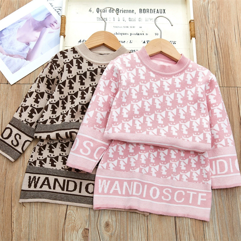 Кофточка вязаная с длинными рукавами, комплект, осенний свитер, западный стиль