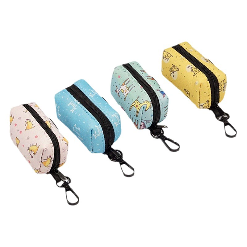 Amazon Горячий Дайвинг Материал Мультяшный принт Карманная сумка для собак Многоцветная дополнительная сумка для мусора для домашних животных Сумка для хранения