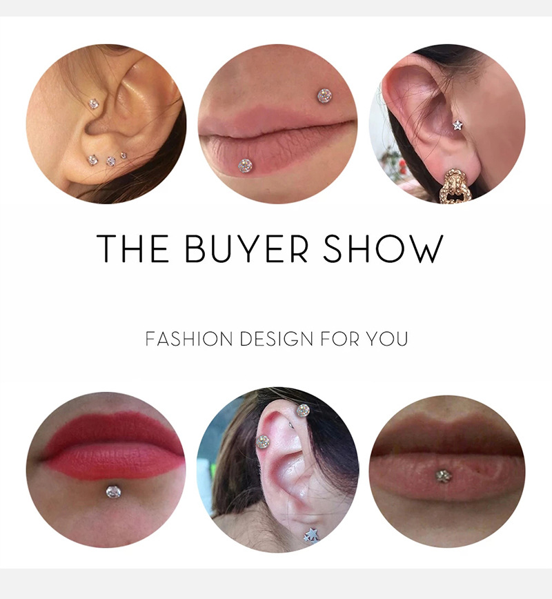European American Silver Straight Rod Multi-Diamond Ball Stud Earrings, Korean Fashion Zircon Gold-Plated Jewelry detail image 10