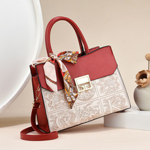 真皮包包2023高级感大气国风女包刺绣手提包结婚包中年女士包