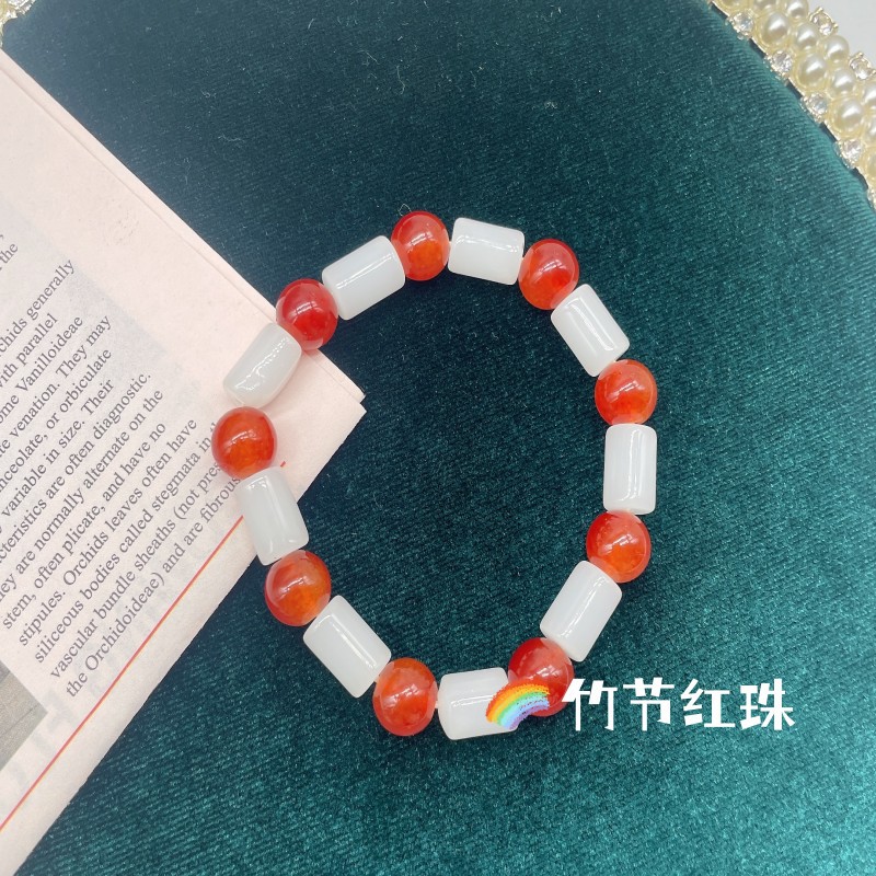 Original ecología multicolor imitación hetian jade pulsera de bambú dedo sinuoso pulsera suave placa jugando yin cubo de cuero cuentas de buda para hombres y mujeres