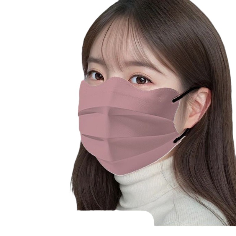 Extra large Morandi V-shaped mask disposable three-layer adult protective color three-dimensional breathable mask female high face