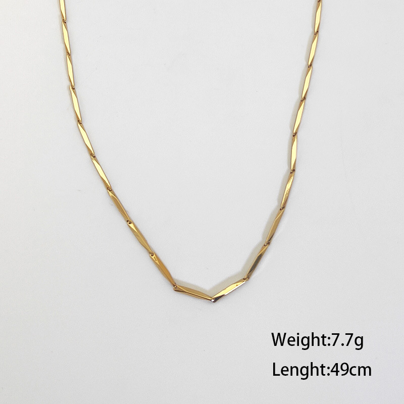 7g Weight Necklace Classification 304 Stainless Steel Chain Material 1 Piece Quantity Holiday, Daily Occasion 304 Stainless Steel Material Geometric Pattern Women's Gender Plating Design Simple Style Style Wholesale Jewelry Simple Style Geometric 304 Stainless Steel Plating Stainless Steel Necklaces 6
