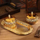 Wrought Iron Glass Seasoning Jar suit Hollow European Style Seasoning Soy Sauce Storage Box Metal Salt Jar with Lid Sugar Cup suit