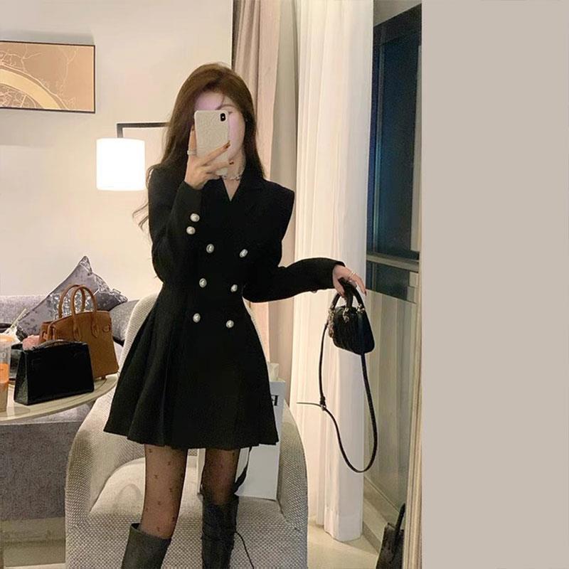 Design Sense Light Luxury Small Chanel Style Small Size Suit Dress Women's Autumn 2023 New Autumn Small Black Dress Design Sense Light Luxury Small Chanel Style Small Size Suit Dress Women's Autumn 2023 New Autumn Small Black Dress