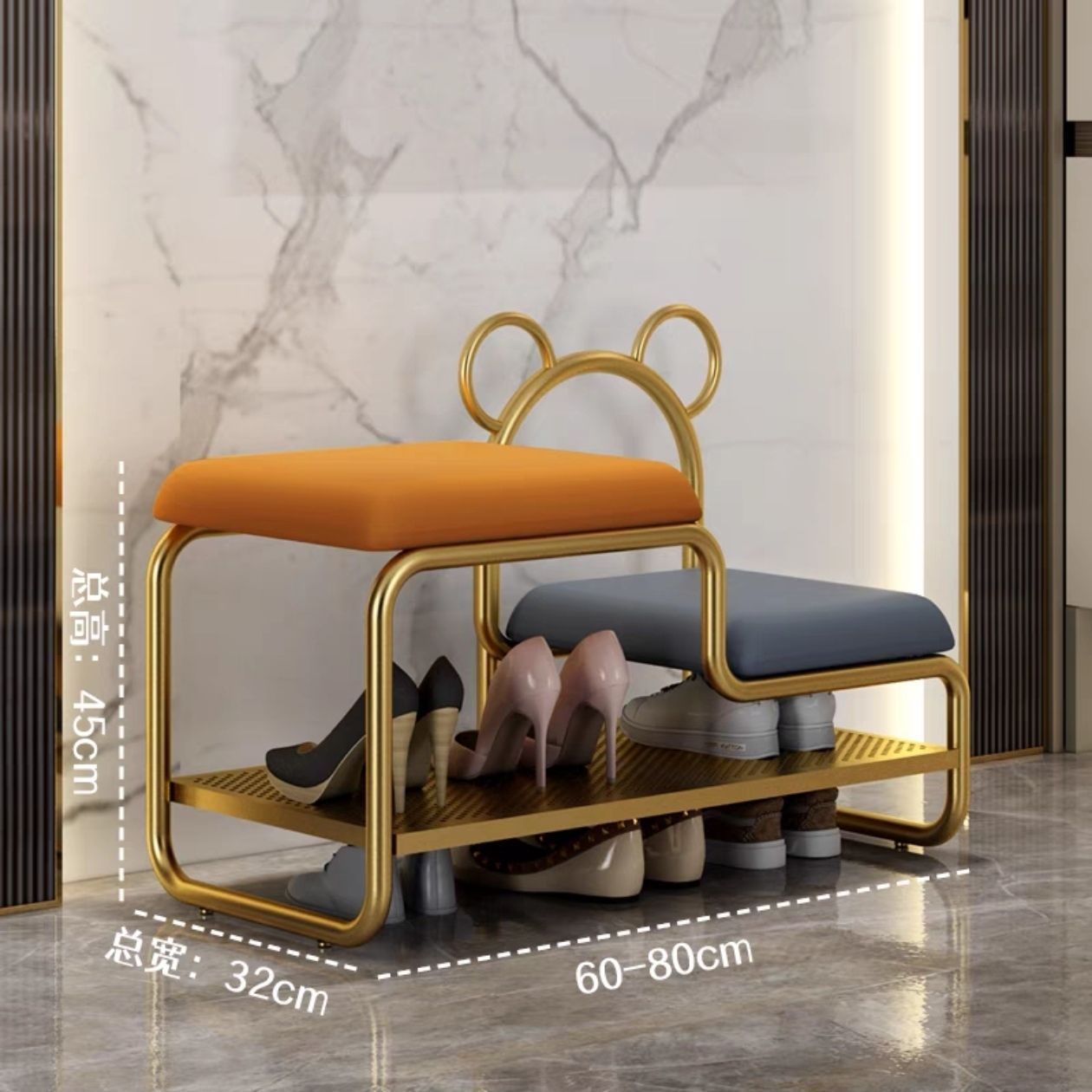 Fábrica directa nórdica puerta de cambio de zapatos de puerta doméstica un gabinete de zapatos simple y ligero cojín de lujo zapatos para niños zapatos image 9