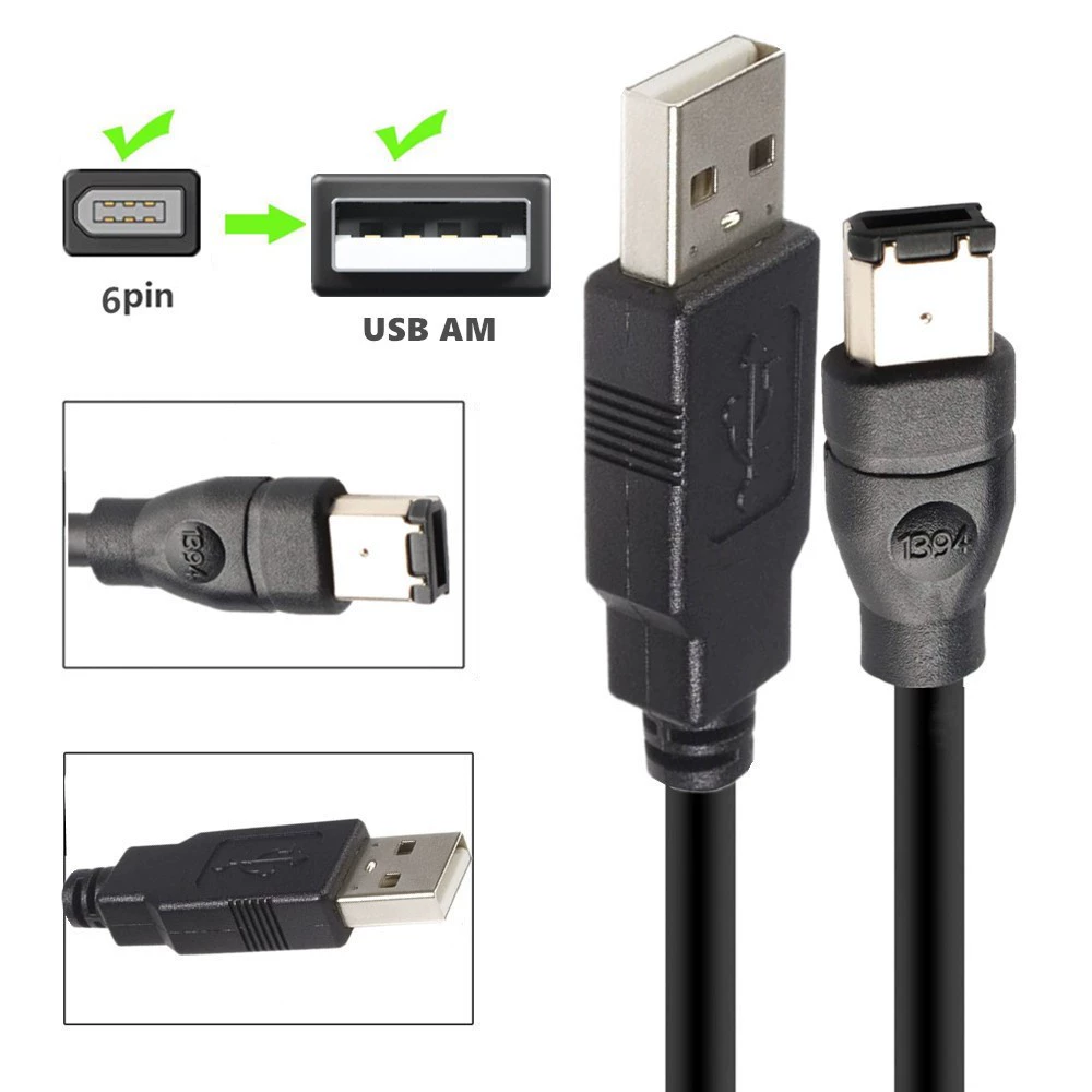 Стандартный медный провод USB 2.0 Gong к огненной линии IEEE400 1394 6-пиновый кабель для печатной машины