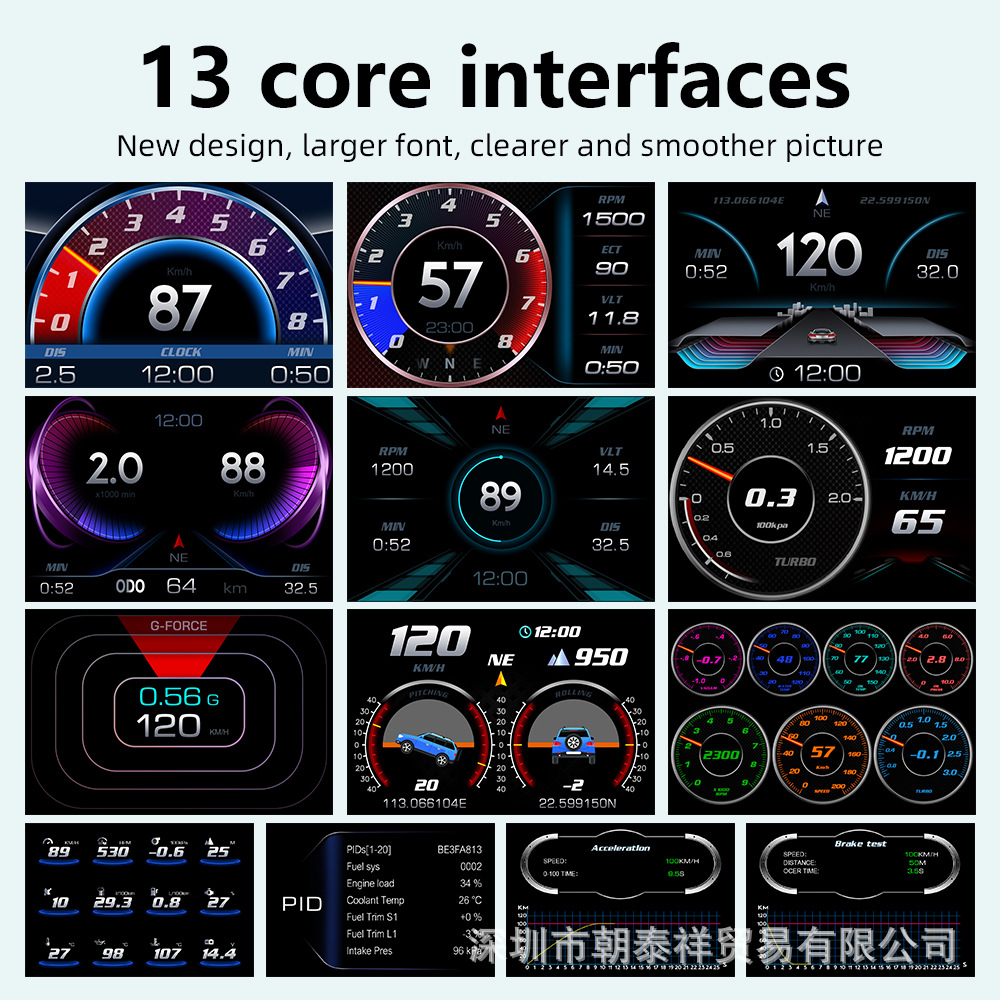 P3 automóvil hud cabeza de visualización OBD + GPS velocímetro gradiente temperatura del agua temperatura del aceite turbina instrumento de modificación