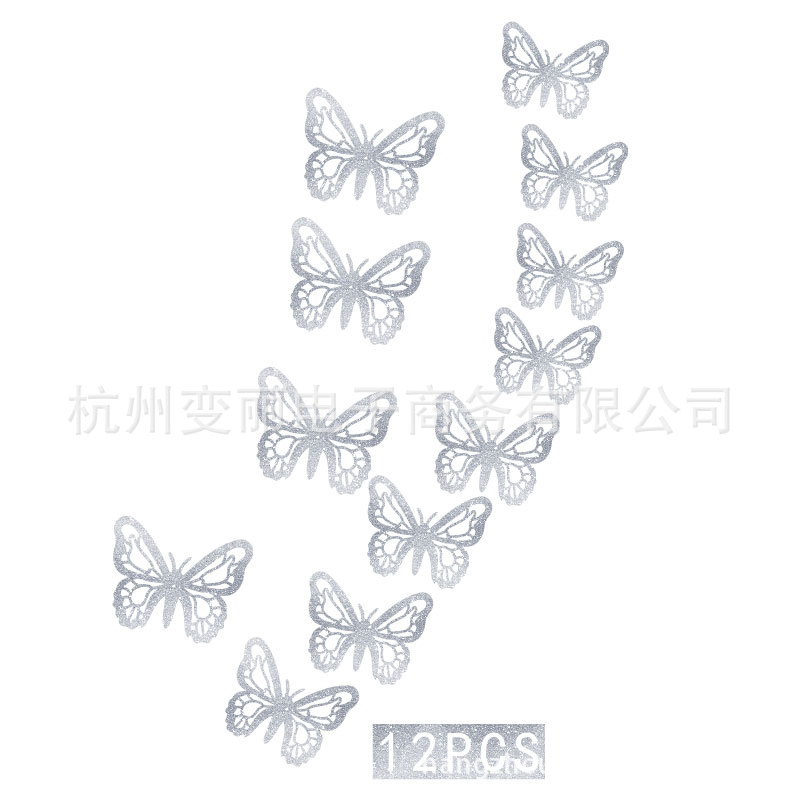 Mariposa brillo 3D pegatinas de pared sala de estar dormitorio autoadhesivo refrigerador decoración creativa pared de la habitación de los niños