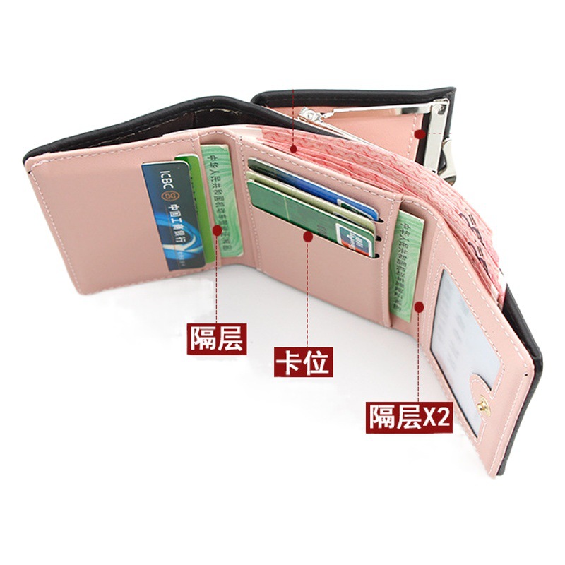 Cartera corta para mujer con monedero