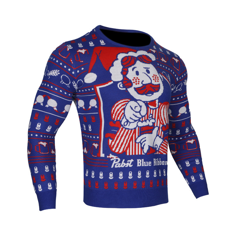 Men's Round Neck Double-Sided Jacquard Knitwear Wholesale Cross-Border Christmas Halloween Ugly Sweater