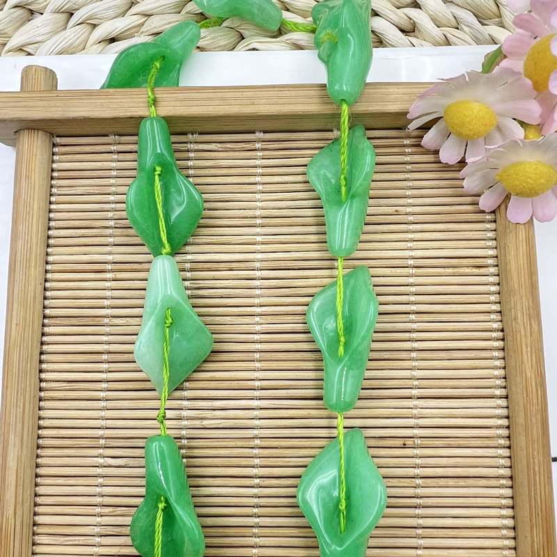 新型天然緑東陵虎石ラッパ花朝顔のイヤリングネックレスペンダントアクセサリー|undefined