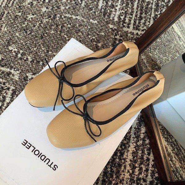 Retro estilo francés con suela gruesa y superficial zapatos de una sola mujer 2026 nueva primavera pequeña altura con zapatos de falda mary-zhen