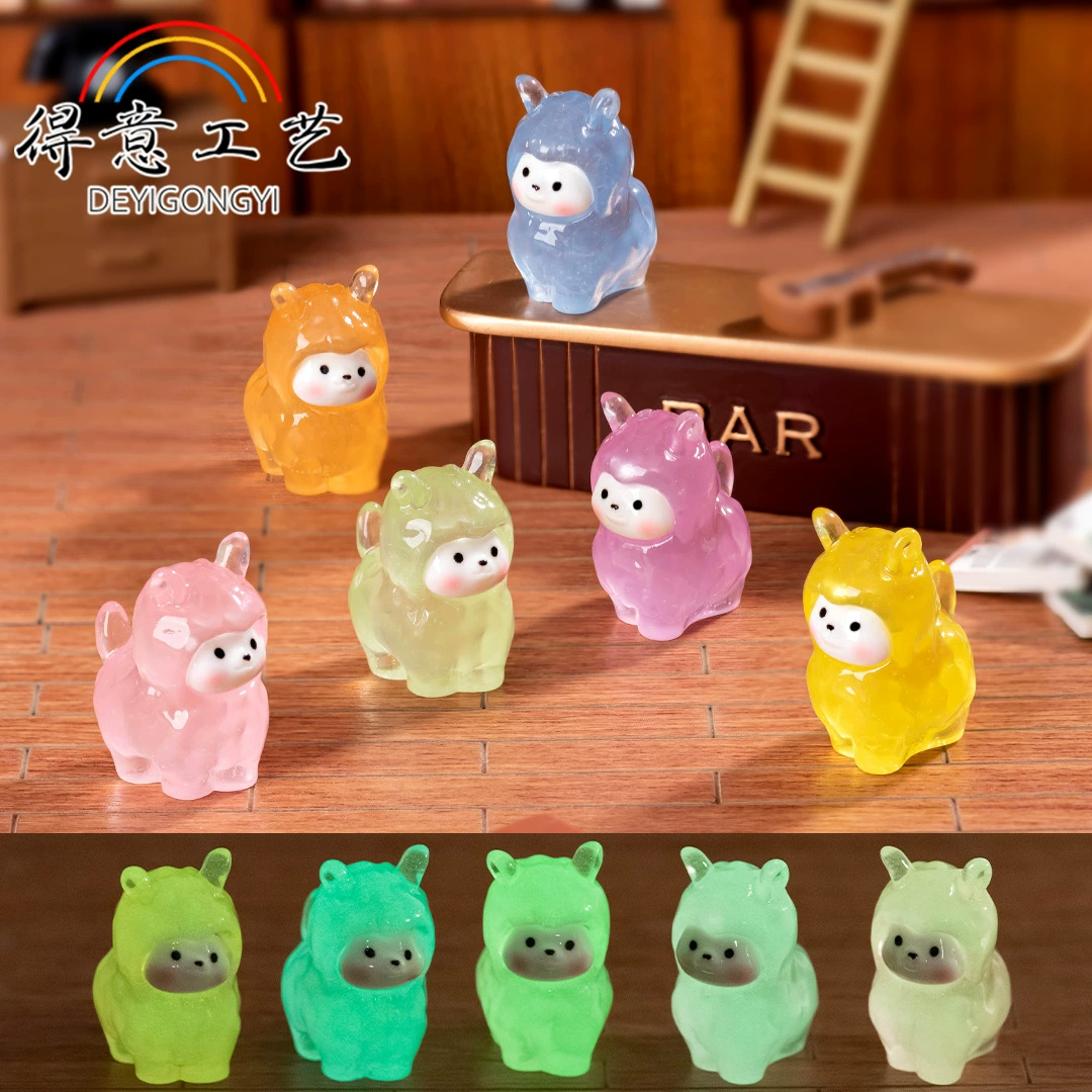 Микро-пейзаж мультфильм светящийся альпака куклы куклы детеныша