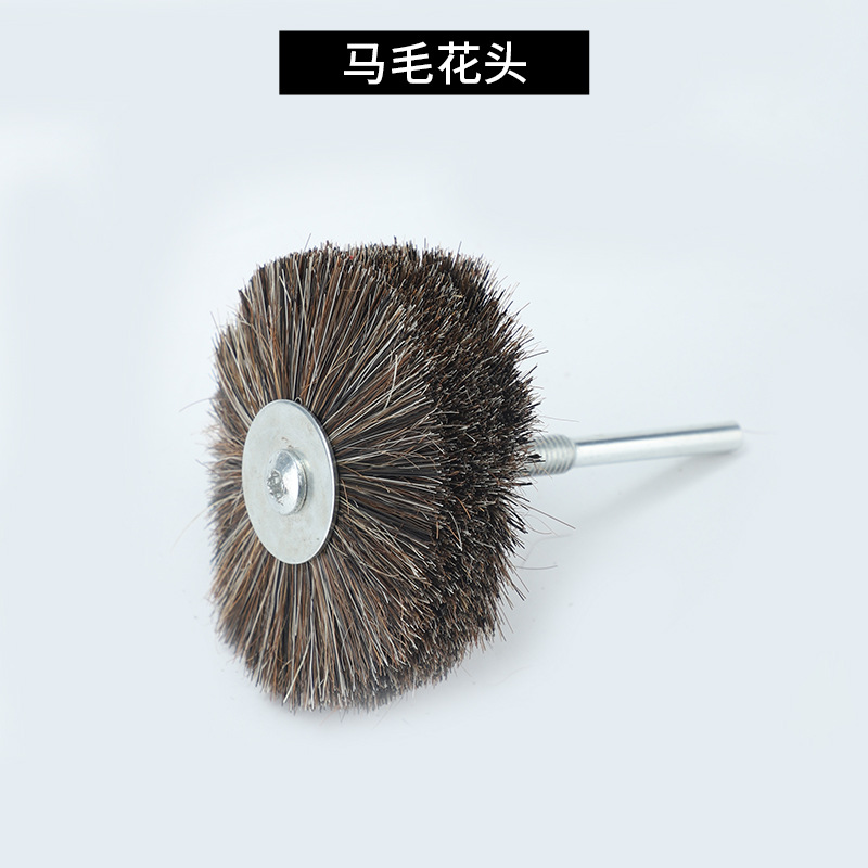 Nueve caballos de alambre de acero abrasivo de nylon seda muebles de palo de rosa pulido y pulido de alambre de acero inoxidable DuPont seda flor cabeza PA612