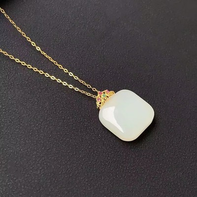S925 Ancient natural Nephrite  No business card Pendant New Chinese style MAK Sugar Necklace clavicle wholesale