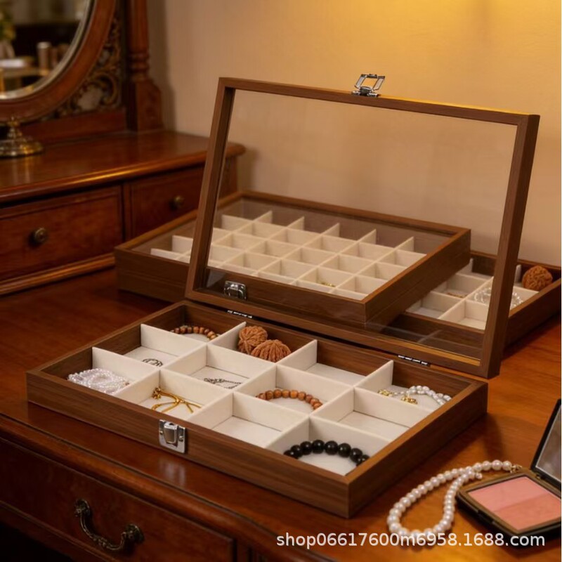 Pear Wood Jewelry Box, Earrings, Rings, Bracelets, Watches, Jewelry Box, Glasses, Sunglasses Storage Box, Large Capacity Pear Wood Jewelry Box, Earrings, Rings, Bracelets, Watches, Jewelry Box, Glasses, Sunglasses Storage Box, Large Capacity