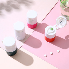 Portable Four-Piece Box Medicine Cutter Grinding Box Powder Grinding Medicine Dividing Box Small Medicine Box Multifunctional Medicine Grinder Printing