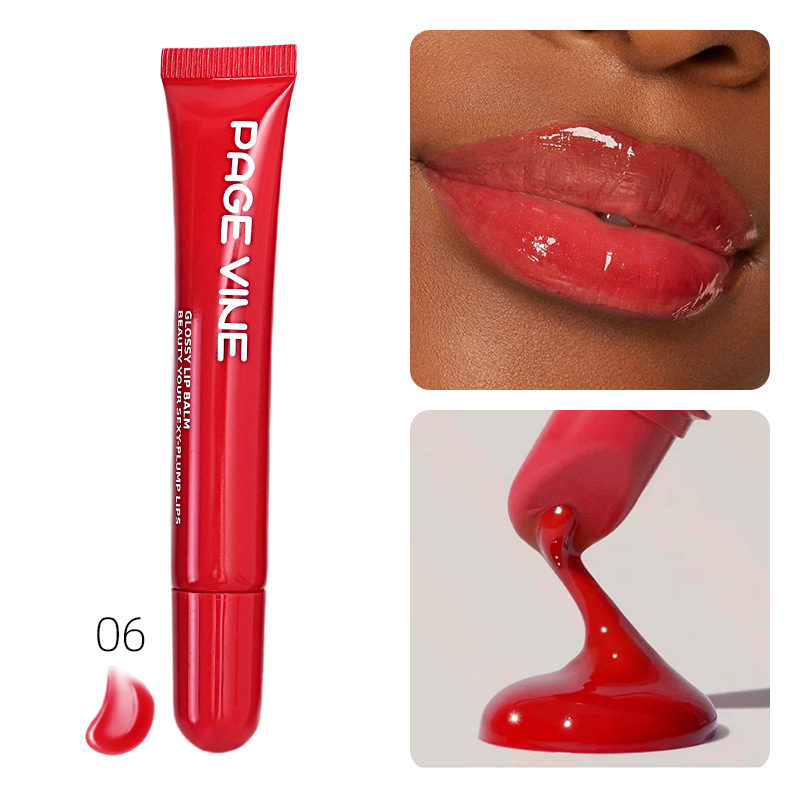 Transfronterizo PAGE VINE caja de teléfono esmalte labial cabeza redonda polipéptido lipstick lubricante líquido hidratante miel labial comercio exterior