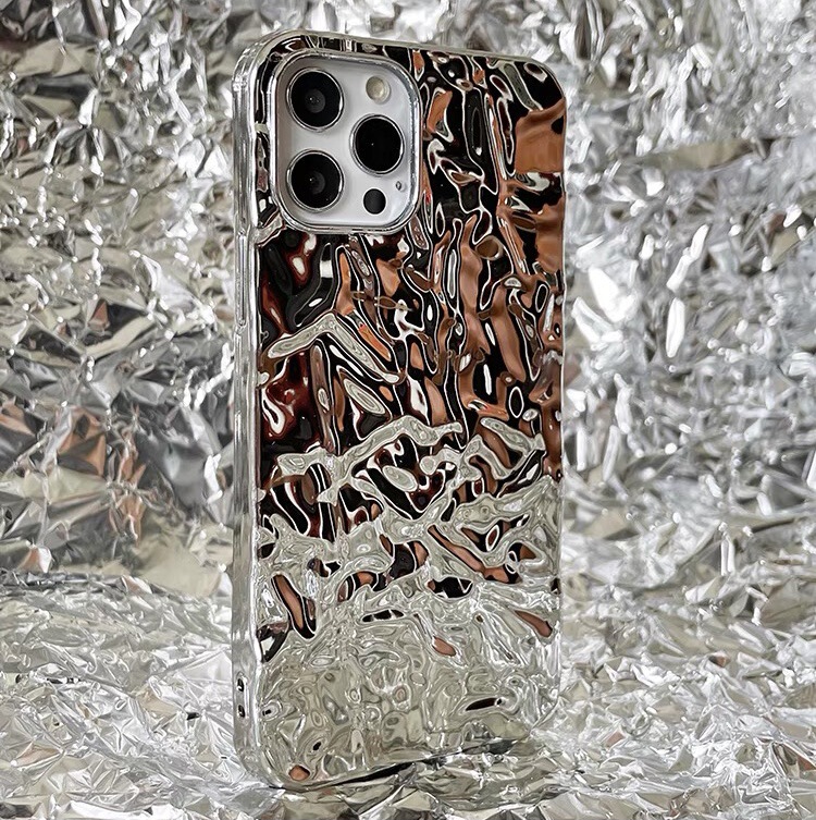 Three-Dimensional Electroplated Tin Foil Pattern Tin Foil Iphone17Pro Phone Case Suitable for Apple 16Promax Soft Case 13/14 Three-Dimensional Electroplated Tin Foil Pattern Tin Foil Iphone17Pro Phone Case Suitable for Apple 16Promax Soft Case 13/14