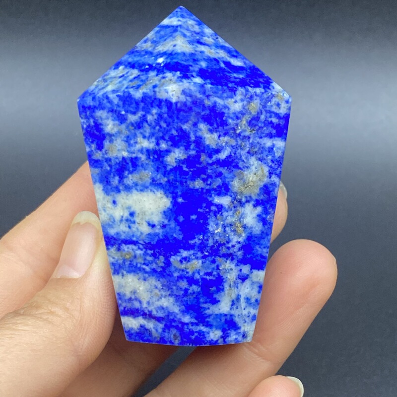 天然青金石柱子水晶摆件雕刻件桌面摆件手工雕刻件装饰直 买一送一 图 12