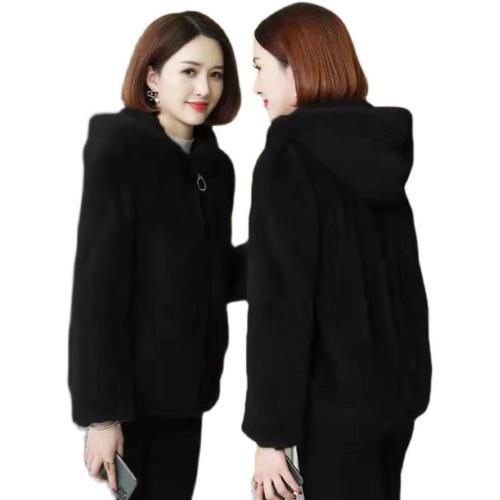 Cross-border thermal-lined, thickened hooded fleece sweater vest for women, autumn and winter loose stylish faux lamb wool outerwear for women