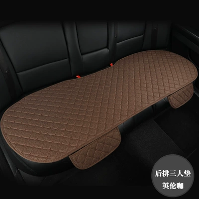 + backrest three-piece set five-seat cotton – Four Seasons Pad - back-row-british-coffee-linen