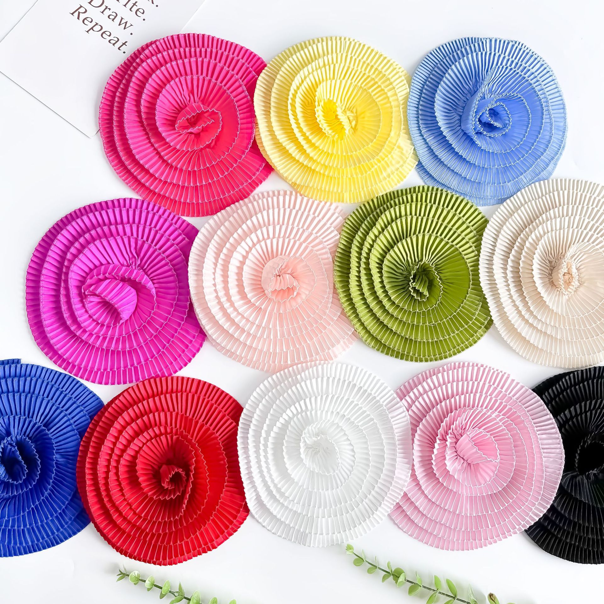 Nuevo pliegue de flores hechas a mano estereoscópico pliegue de flores grandes tela de pecho vestido de boda accesorios de ropa de baile image 4