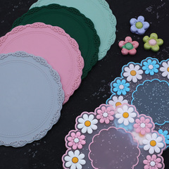 火漆印章墊板硅膠 浮雕印花邊緣 火漆蓋印雛菊脫模墊板 火漆配件