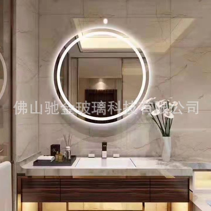 供应led发光镜子壁挂智能浴室镜酒店洗手间防雾镜子带灯蓝牙