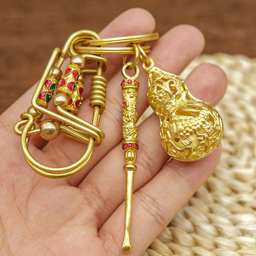 Creative copper keychain handmade bird buckle key chain ring personalized zodiac key pendant men's pendant gift