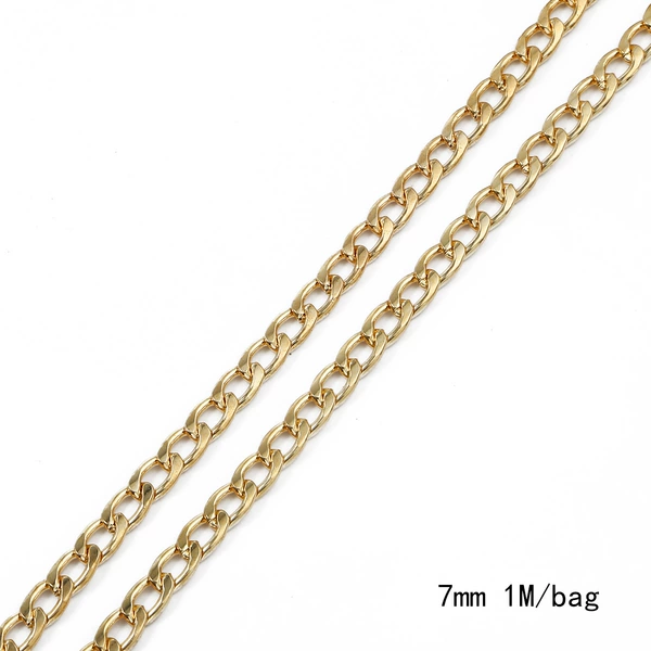 1.8NK chain Width 7mm Electroplating KC gold 1 meter/pack
