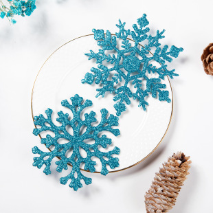 Christmas tree decoration snowflake pendant multi-size holiday wedding party atmosphere plastic glitter Christmas snowflake