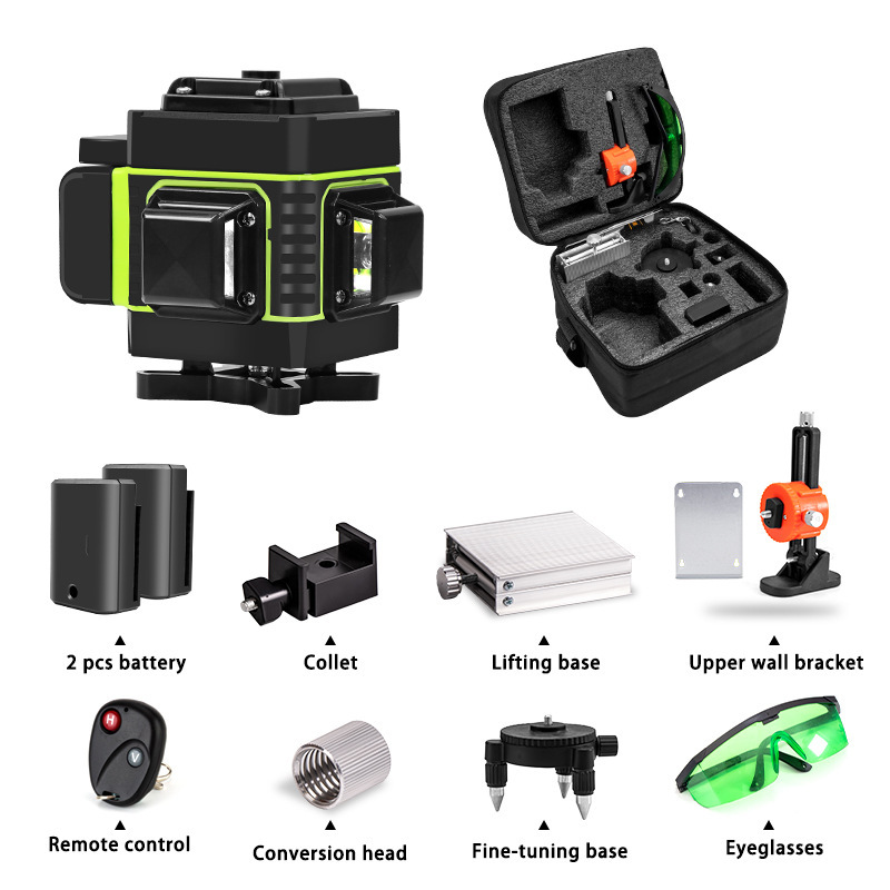 Hilda Nivel 16 línea 4D nivel verde de alta precisión línea automática colocación piso azulejo piso etiqueta de la pared pegatina