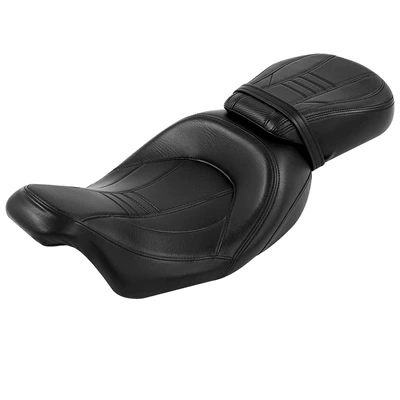 Suitable for Harley Big Glide Street Road Glide Double Light Glide Modified Front and Rear Seat Cushion Mount 09-21 Years (Motorcycle cushion) - black-seat-cushion