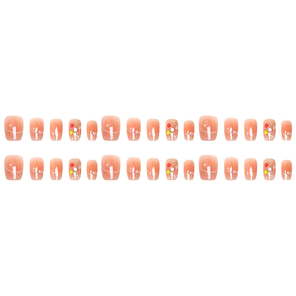 Esmalte corto de diamantes coloridos en 3D 30 piezas de armadura prefabricada francesa parche de uñas de uñas hecho a mano ojo de gato image 6