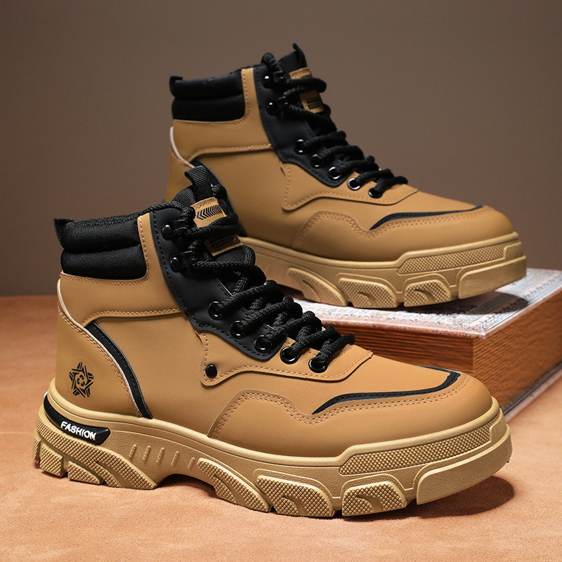 Zapatos de trabajo para hombres 2024 invierno nuevo sitio de construcción zapatos de trabajo antideslizantes anti-desgaste botas Martin de alta altura zapatos casuales para hombres